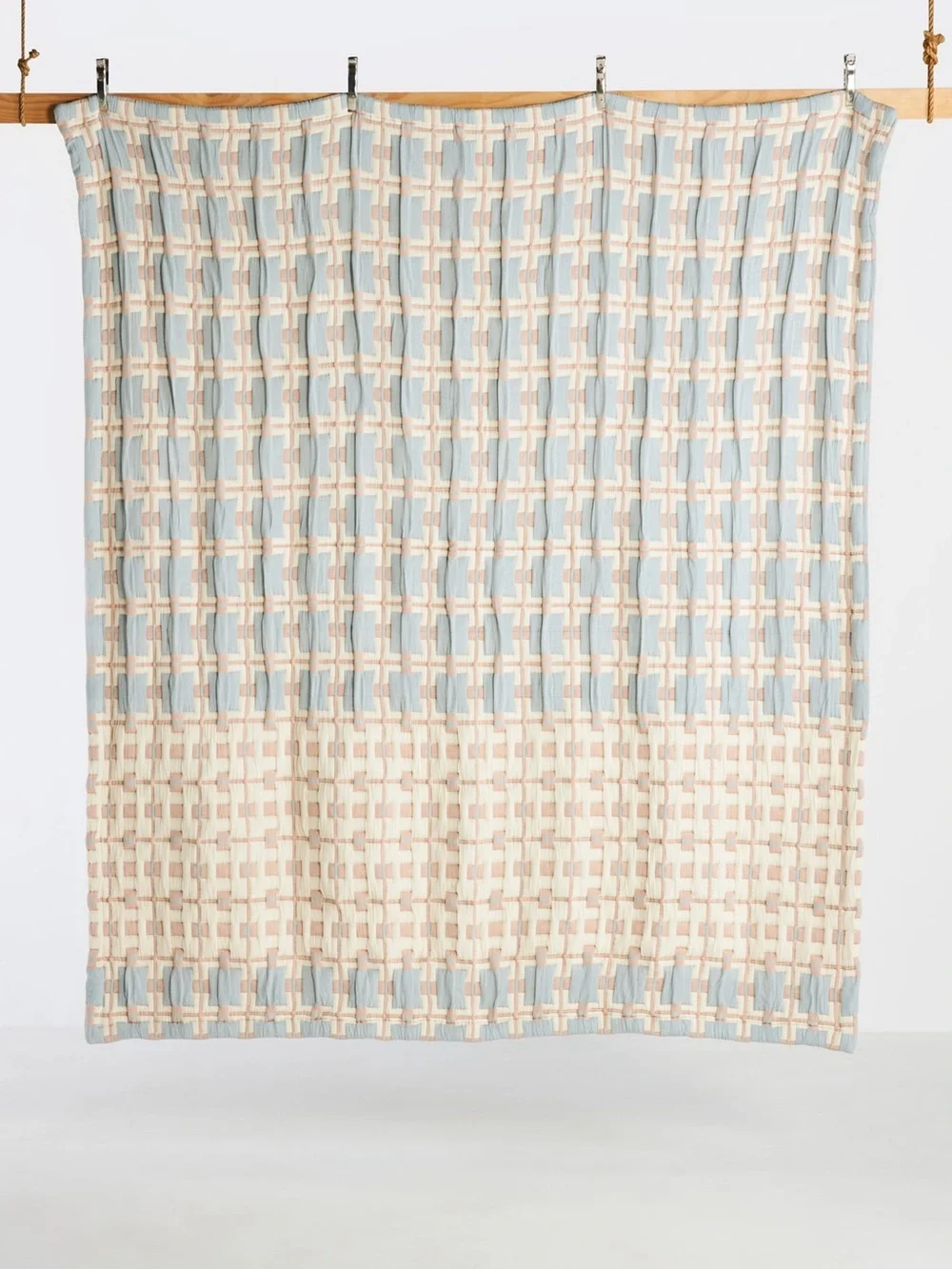 Anthropologie Sonya Matelasse Patchwork Quilt Set